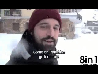 Мужик показывает своей молодые чихуахуа первый снег / why chihuahuas don't run on the snow?