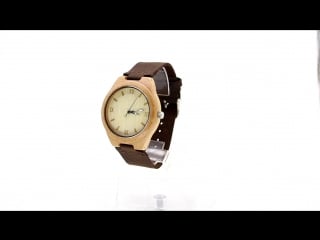 Ibigboy watch bamboo wristwatches leather band japan quartz movement hard glass waterproof ipx6 ib 1600ac