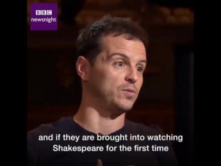 Can you be a fan of both sherlock and shakespeare? absolutely says andrew scott it’s just snobbery to say otherwise #newsnight