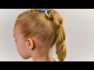 Winding lace braid ponytail quick and easy hairstyle for little girl #27