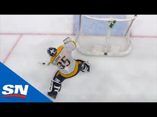 Pekka rinne scores rare goalie goal for predators