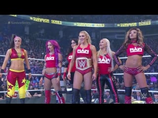 Wwe survivor series 2016 charlotte, sasha banks, bayley, nia jax, alicia fox vs becky lynch, natalya, alexa, naomi, carmella