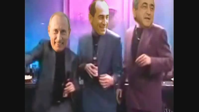 Putin, kocharyan and sargsyan/ dancing to the song 'what is love'