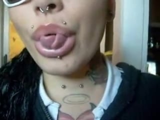 Split tongue hot vampire chick