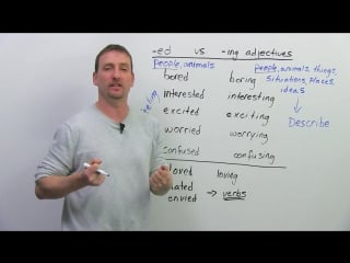 Ed and ing adjectives in english