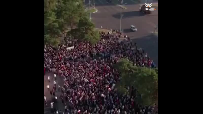 Пікет ціханоўскай у барысаве з вышыні птушынага палёту