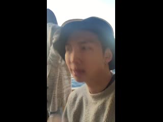 Skdsk yall remember when joon was acting goffy and being all cute recording and then realized someone saw him and just