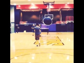 Instagram post by @m shinoda brad hits a shot we nicknamed the "backward delson" on the @suns practice court #carnivorestour