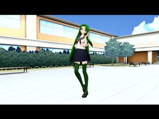 (mmd x yandere simulator) green green is broken godammit (midori gurin francium)