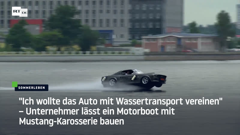 "ich wollte das auto mit wassertransport vereinen" – unternehmer lässt ein motorboot mit mustang karosserie bauen