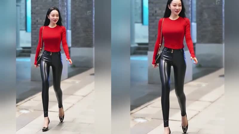 Shiny asians 1 #leatherpants #leatherleggings #leathertights #leatherdress