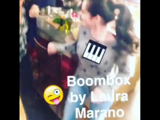 «thanks to @lauramarano we all just had a #spontaneousdanceparty on set! her single #boombox is available today on itunes! downl