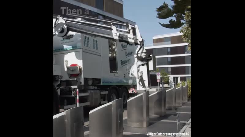 These waste containers go underground and stay hidden till it’s time to collect the trash