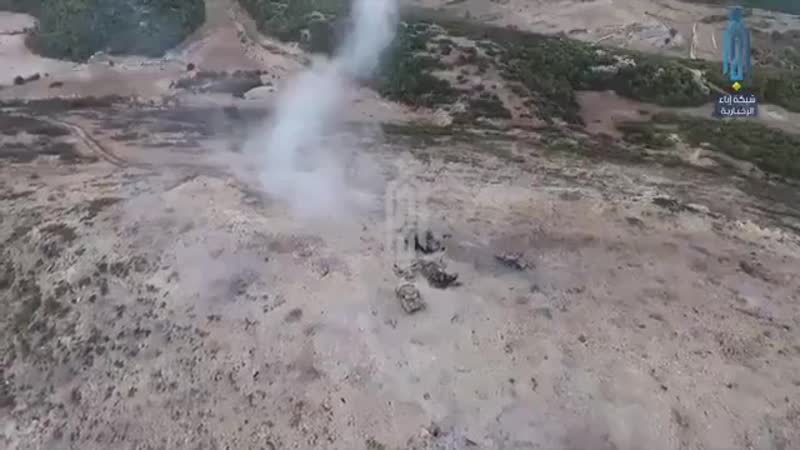Drone video released from kabani, latakia regime forces have apparently lost two tanks and a bulldozer attempting to