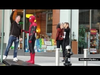 Tom holland rehearses a scene for spider man far from home with zendaya