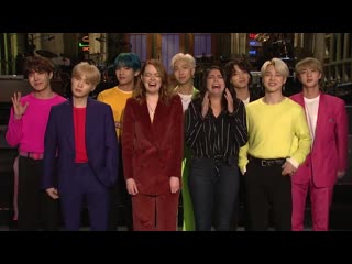 Emma stone and cecily strong are freaking out about bts snl