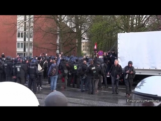 1 mai 2016 schwere krawalle mit wasserwerfereinsatz demo hamburg