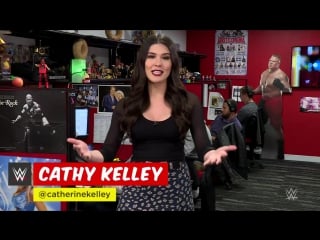 Cathy kelley congratulates triple h & stephanie mcmahon