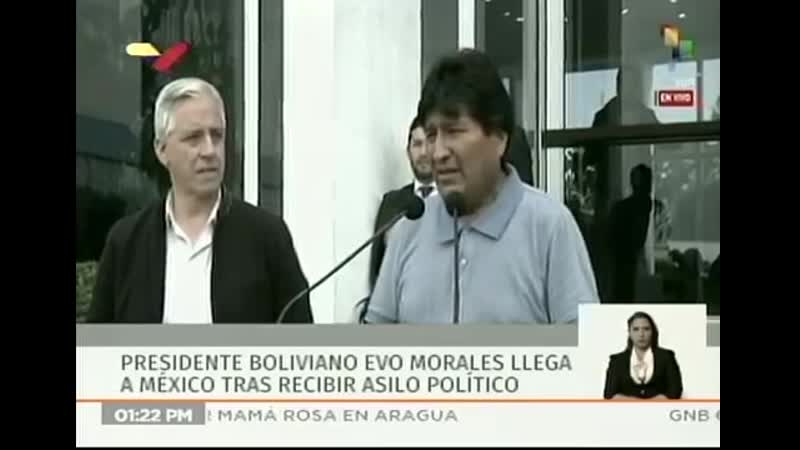Evo morales llega a méxico y da declaraciones tras el golpe de estado