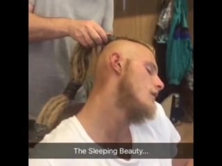 Bjorn ironside the sleeping beauty check out more behind the scenes of #vikings on snapchat @alexanderludwig