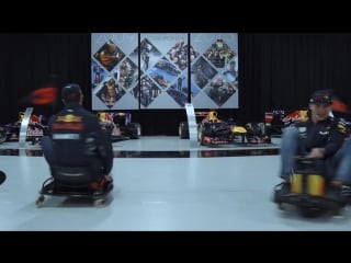 Max verstappen and daniel ricciardo crazy cart the factory