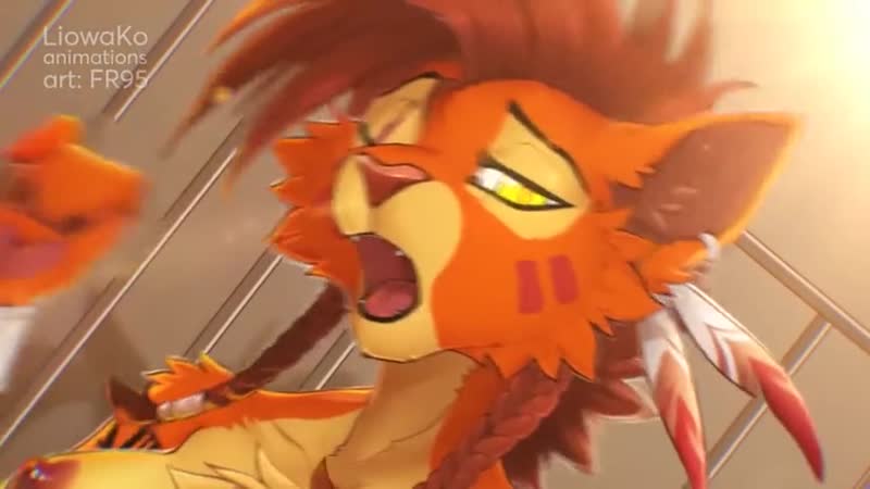Porn sex / cute fox girl jumps up and down on weird hot dildo!