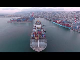 Top 10 biggest container ships floating on waves in ocean