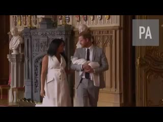 Meghan and harry could not hide their delight as they posed for pictures with their baby son meghan said he has the sweetest te