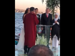 President erdogan and his wife witnesses in mesut özil wedding