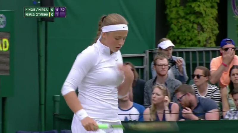 Martina hingis sania mirza vs christina mchale jelena ostapenko (2016 wimbledon 3rd round)