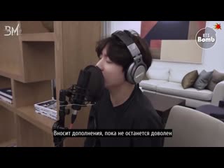 [rus sub][bangtan bomb] behind the scenes, recording euphoria (dj swivel forever mix ver )