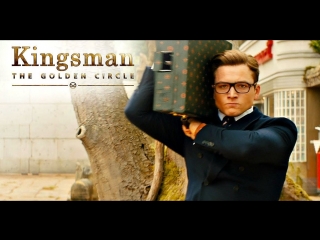 Сцена из фильма "kingsman золотое кольцо" эггси и гарри мстят за мерлина финальная битва