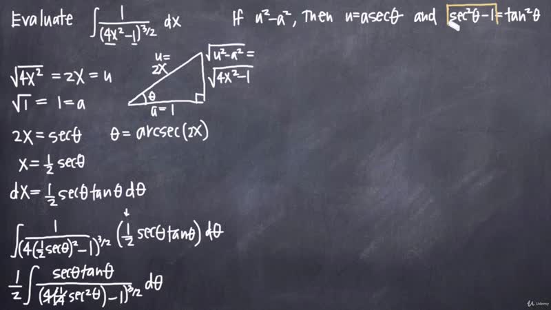 [13 integrals trigonometric substitution] 109 trigonometric substitution with secant