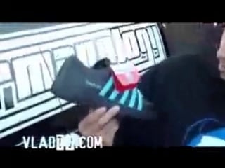 Exclusive termanology licks his own sneaker