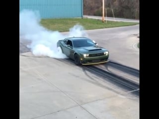 Dodge challenger srt demon burning rubber