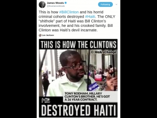 This is how #billclinton and his horrid criminal cohorts destroyed #haiti the only “shithole” part of haiti was bill clinton’s