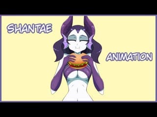 Сирена кушает бургер / tubeworm siren and yummy burger (shantae animation)