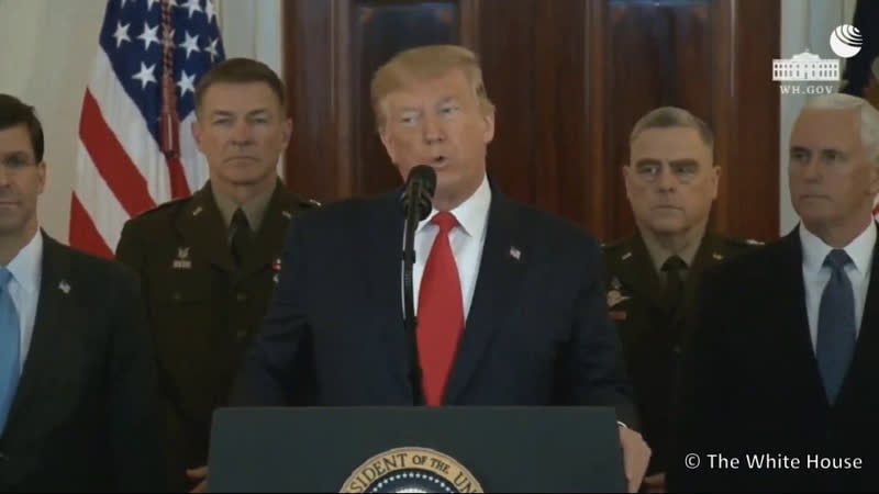 Заявление трампа после ударов по военным базам сша в ираке