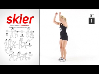Skier workout by darebee [ full ] [ cardio ] [ 15 minutes ]