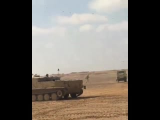 Egyptian army t 62 mbt and ot 62 topas apc during military maneuvers