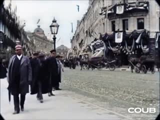 [60 fps] moscow, tverskaya street in 1896 / москва, тверская улица, 1896 год