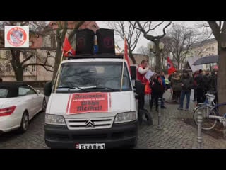 Kundgebung merkeljugend in halle anlässlich des besuches von angela merkel in der „leopoldina“ mit sven liebich