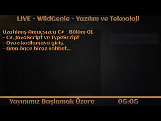 Live wildgenie yazılım ve teknoloji uzatılmış amaçsızca c# bölüm 03