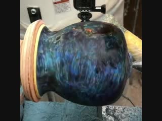 Woodturning with maple burl and resin