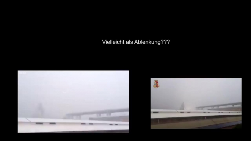 Brückeneinsturz in genua vom überwachungskamera aufnahmen? fehlanzeige! ison willis veröffentlicht