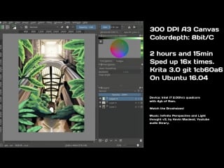 Painting lying in the garden timelapse (krita 3 0 instant preview)