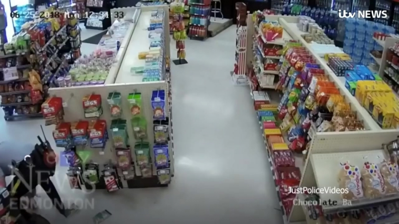 Woman falls through the ceiling in duos dreadful attempt to evade edmonton police itv news