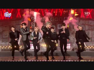 Bts no more dream + boy in luv + молодые + fire + dna + idol @ 2018 sbs gayo daejun 181225