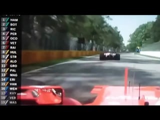 #sebastianvettel (#ferrari) going hunting for force india (#mercedes) #canadiangp 2017