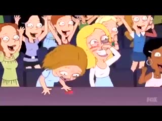 Crowd of cartoon girl characters screaming fangirling beating themselves up